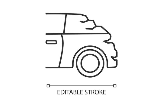 Car accident types linear icons set for dark and light mode