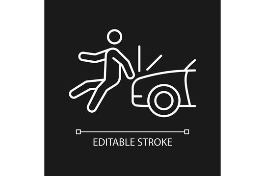 Car accident types linear icons set for dark and light mode