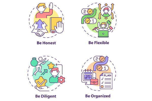 Career advancement concept icons bundle