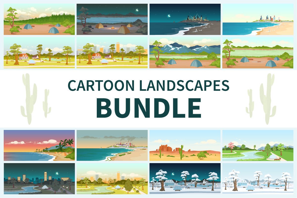 Cartoon landscapes bundle