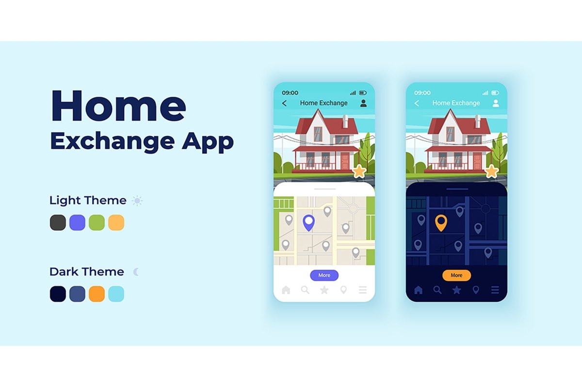 Cartoon smartphone interface templates set