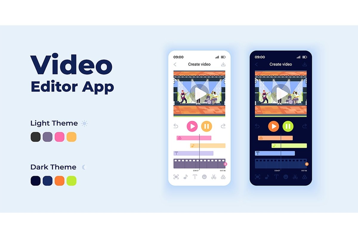 Cartoon smartphone interface templates set