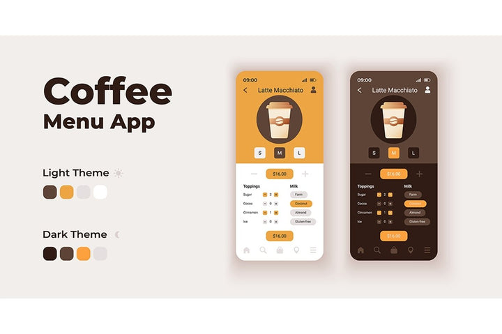 Cartoon smartphone interface templates set
