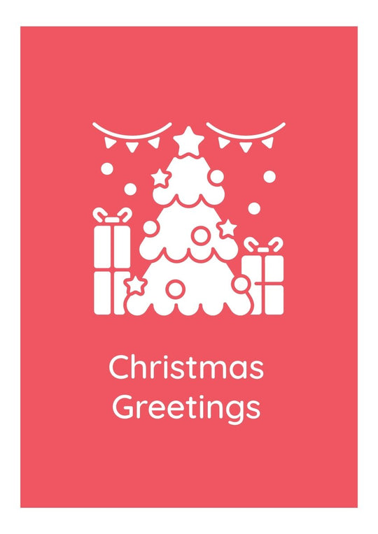 Celebrate Christmas eve greeting cards with glyph icon element set