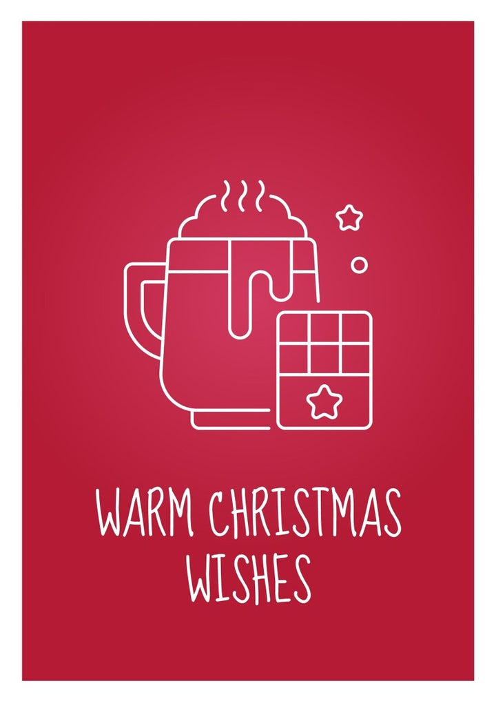 Celebrate Christmas fest postcard with linear glyph icon set