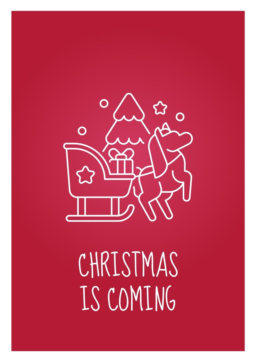 Celebrate Christmas fest postcard with linear glyph icon set