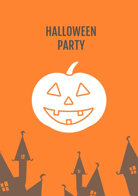 Celebrate Halloween night greeting cards with glyph icon element set