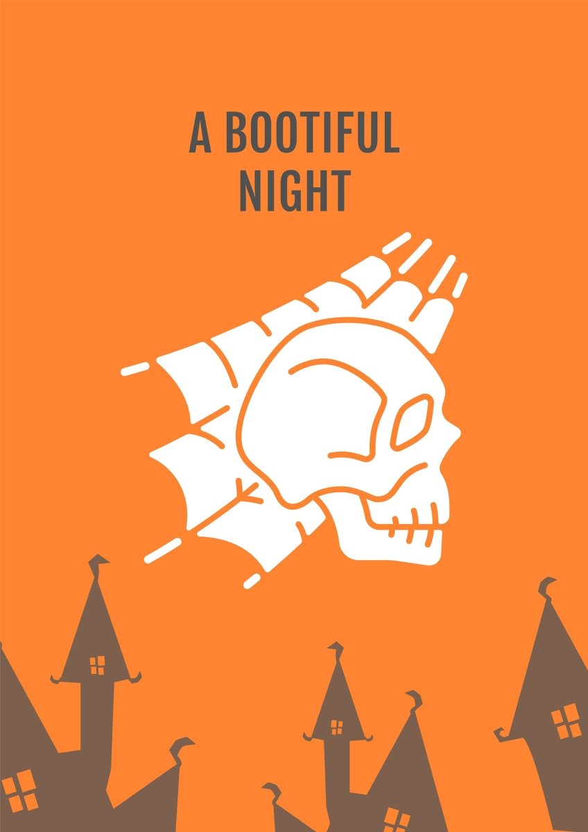Celebrate Halloween night greeting cards with glyph icon element set