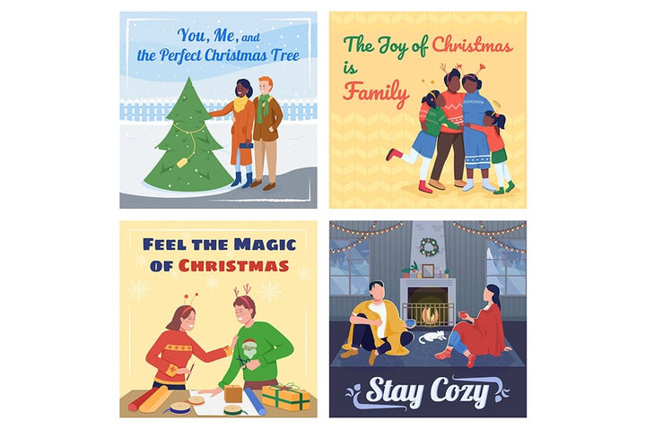 Celebrate holiday together cards mockup bundle