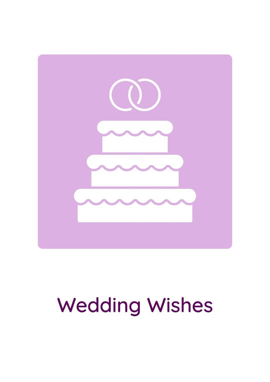 Celebrate marriage day greeting cards with glyph icon element set