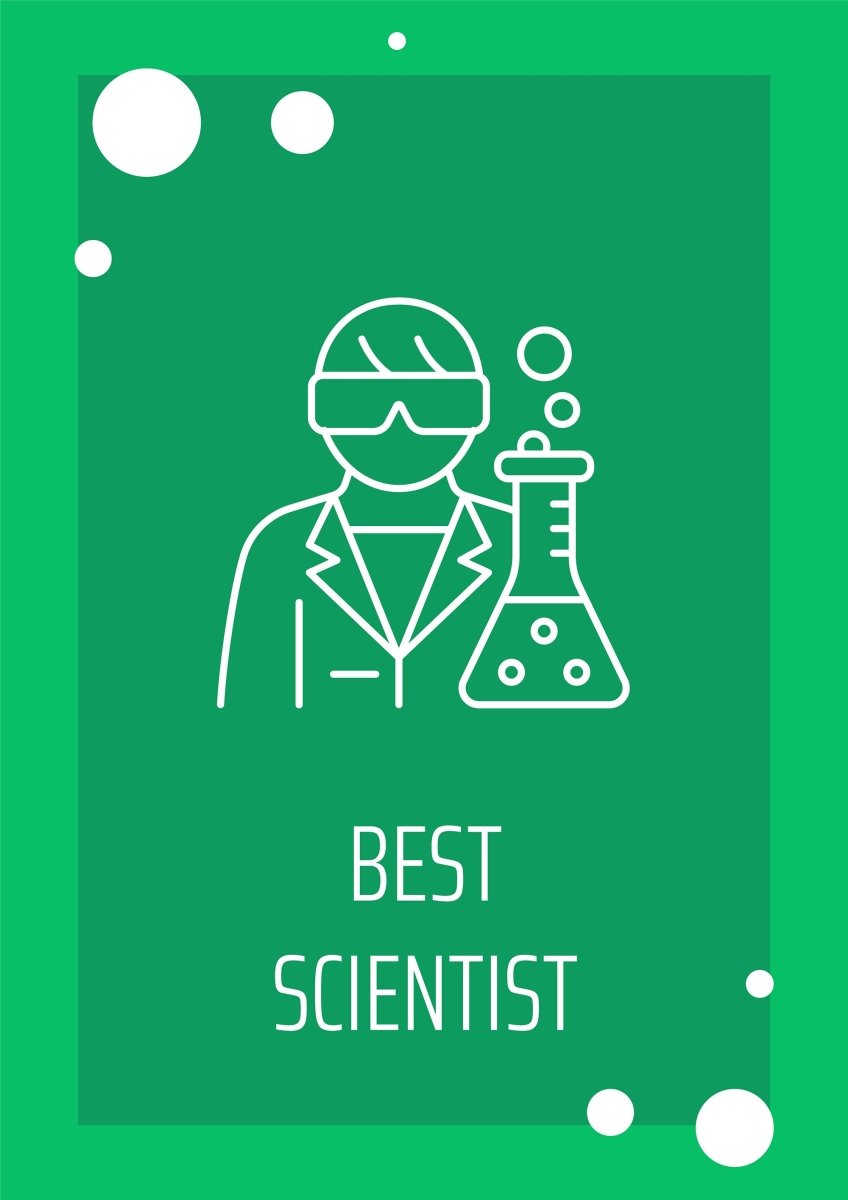 Celebrate world science day postcard with linear glyph icon set