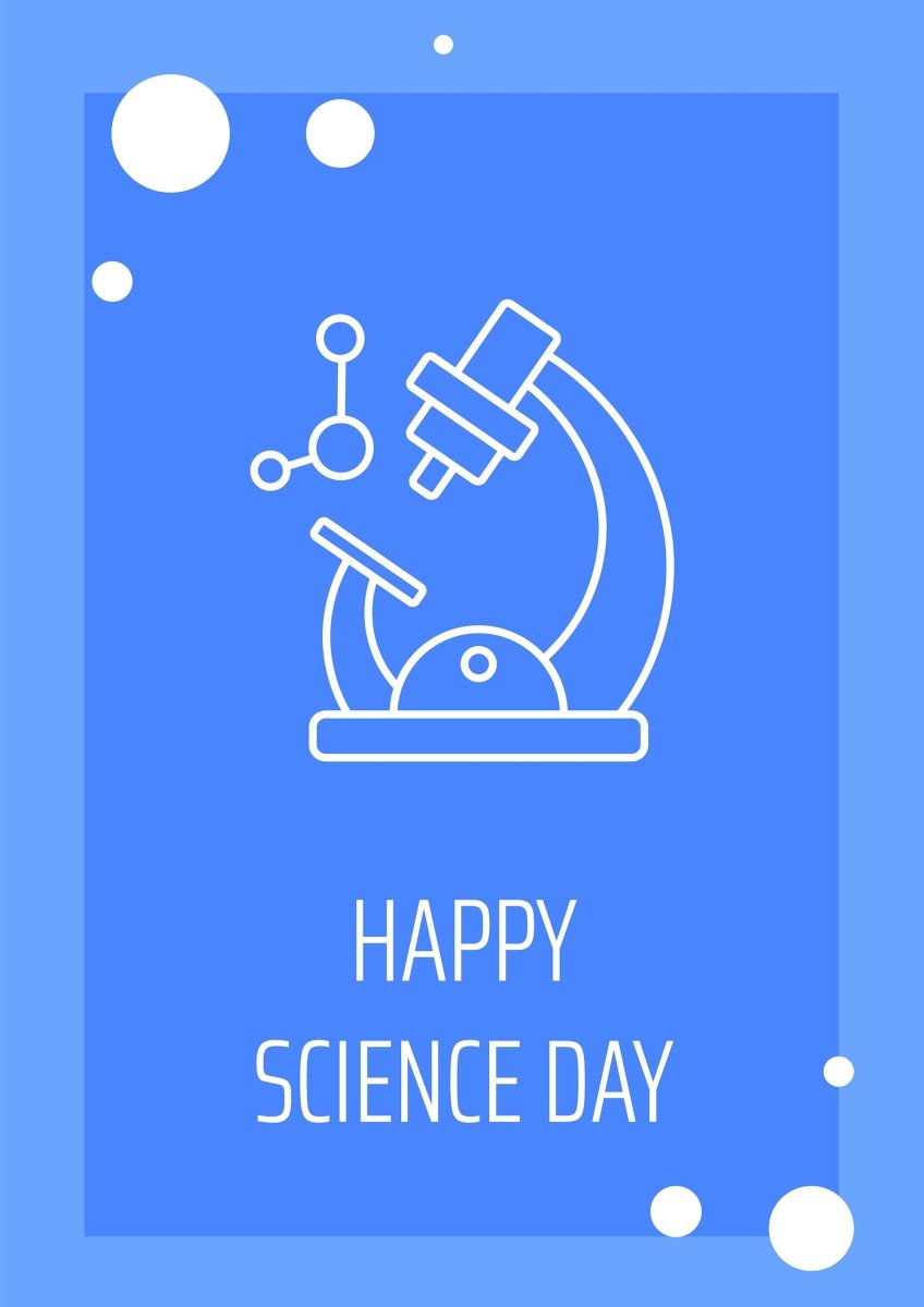 Celebrate world science day postcard with linear glyph icon set
