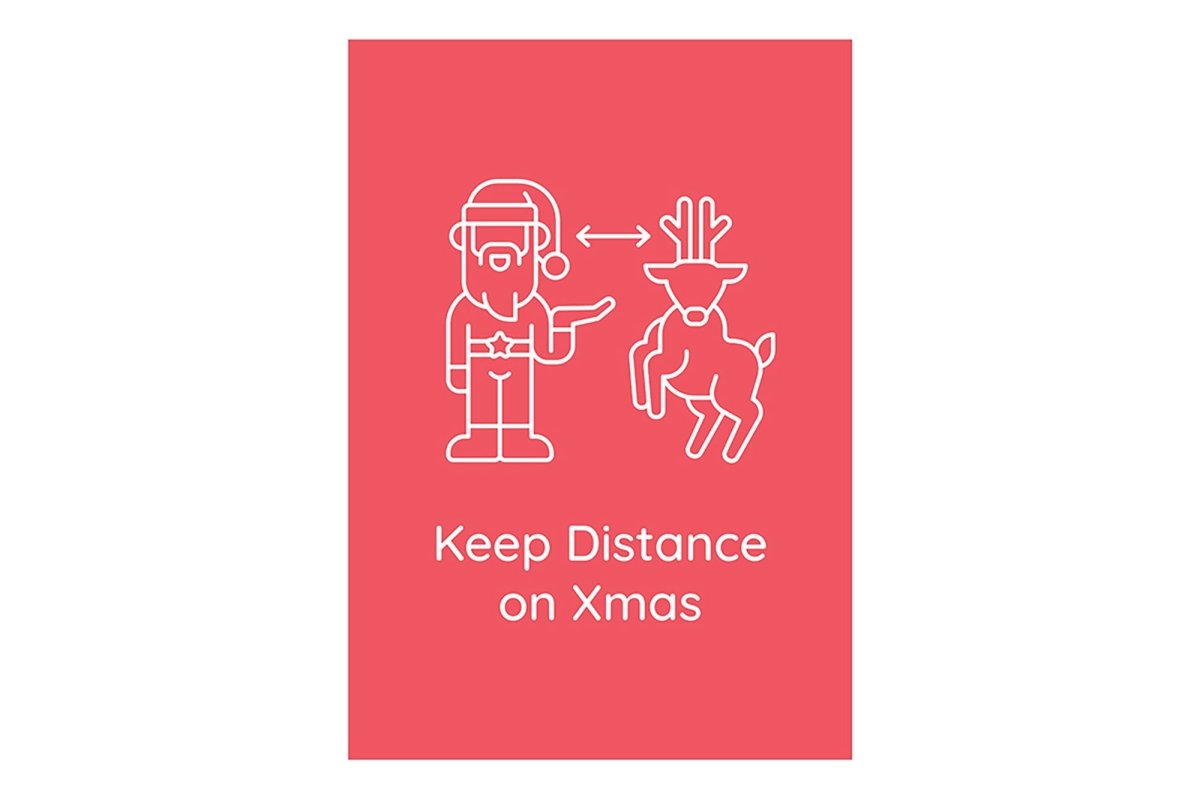 Celebrating Christmas traditions postcards with linear glyph icon set
