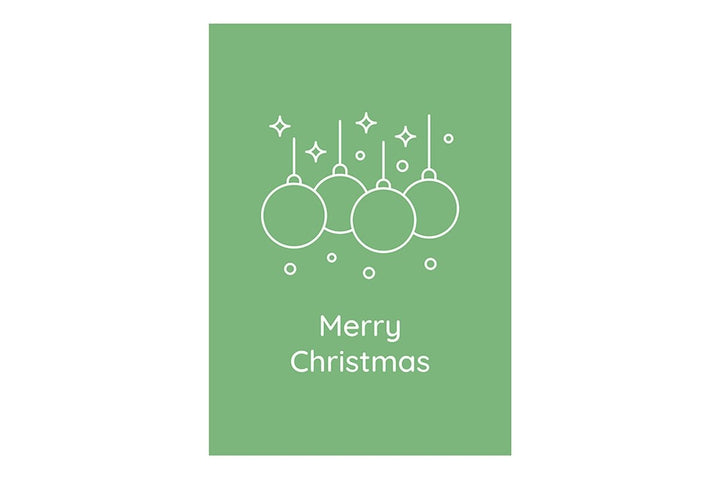 Celebrating Christmas traditions postcards with linear glyph icon set