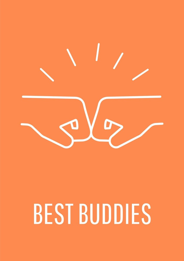 Celebrating joy of true friendship postcard with linear glyph icon set