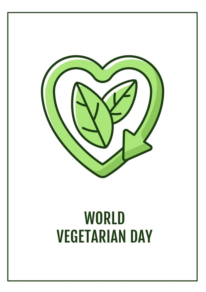 Celebrating vegetarian awareness month greeting cards set