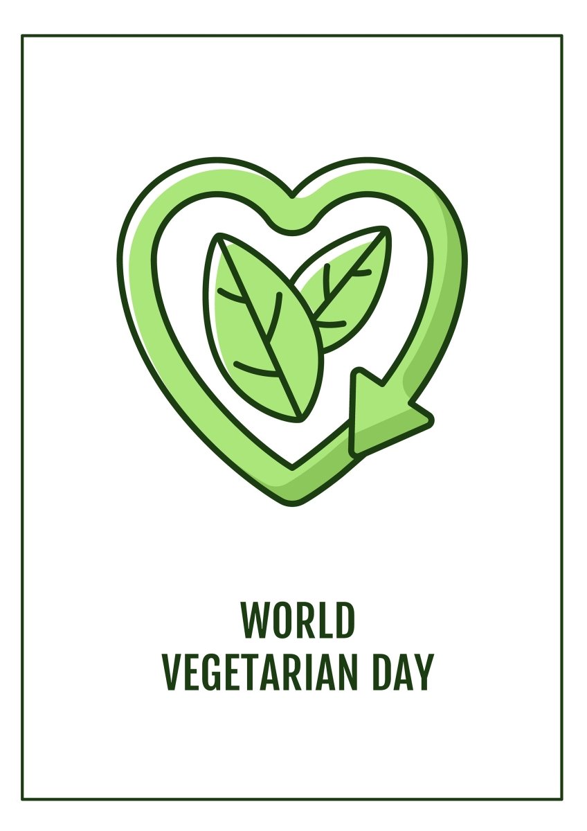 Celebrating vegetarian awareness month greeting cards set