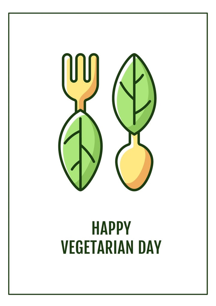 Celebrating vegetarian awareness month greeting cards set