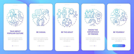 Challenges of teenager mobile app screen set