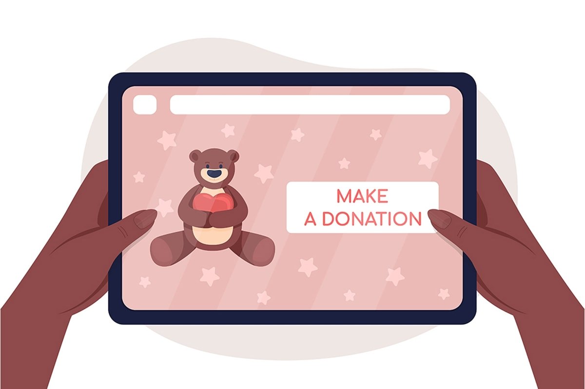 Charity 2D vector isolated illustration set