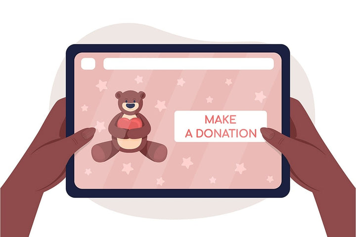 Charity 2D vector isolated illustration set