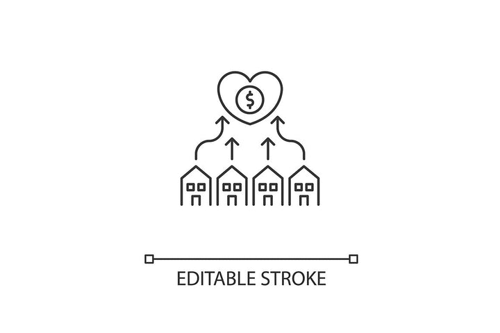 Charity pixel perfect linear icons set