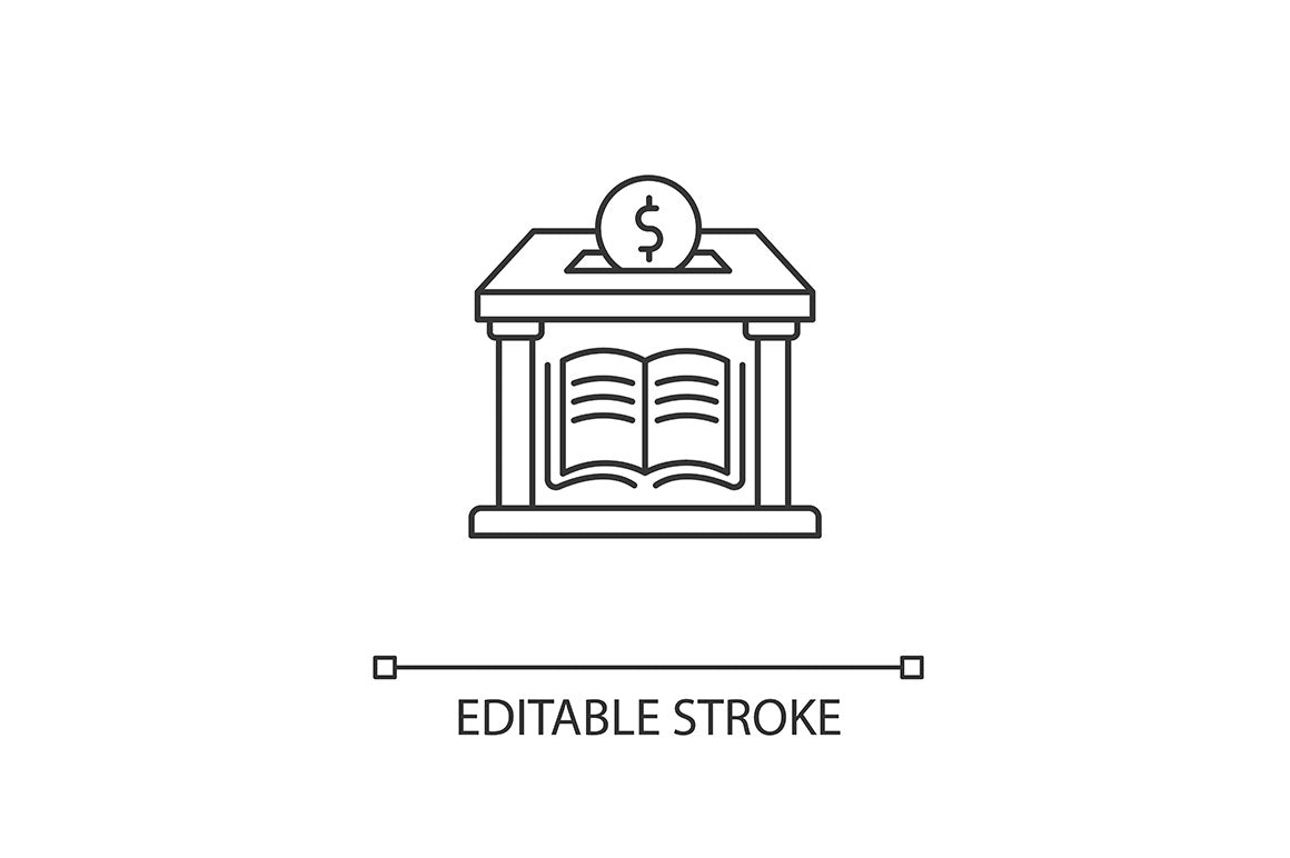 Charity pixel perfect linear icons set