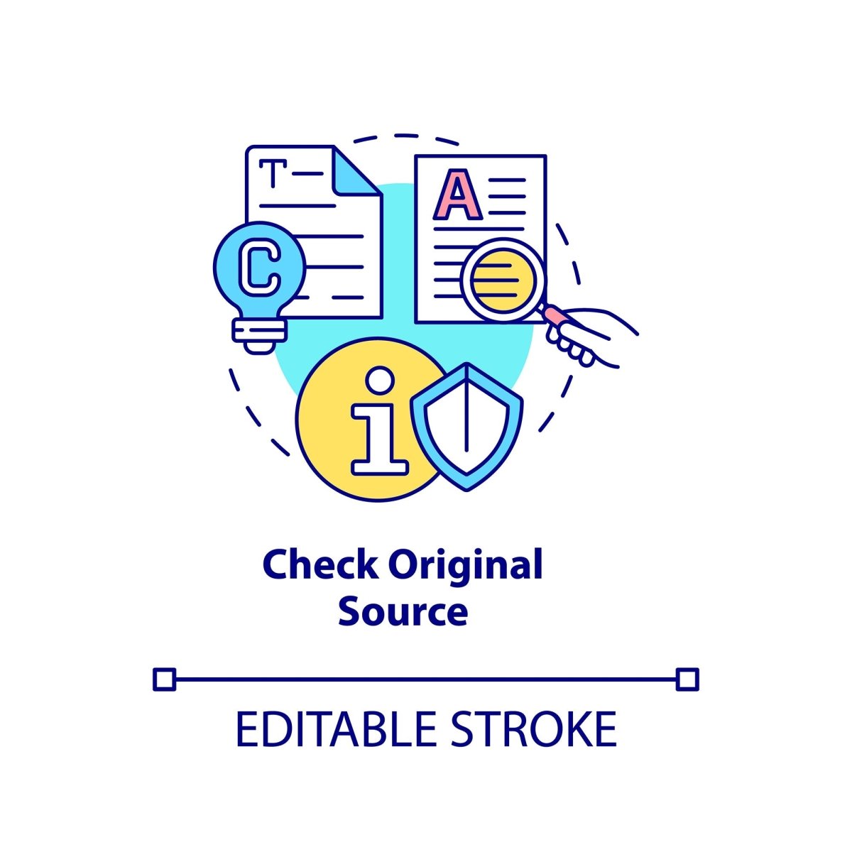 Check original source concept icon