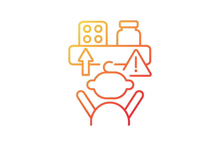 Child safety gradient icons set