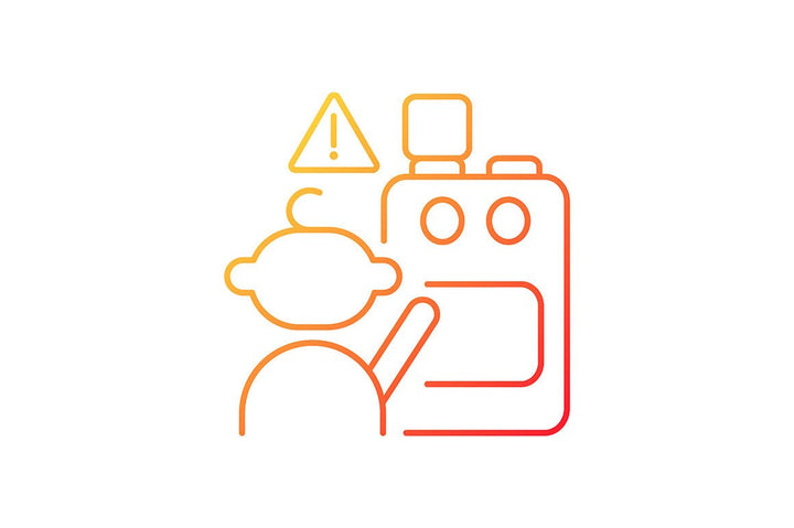 Child safety gradient icons set