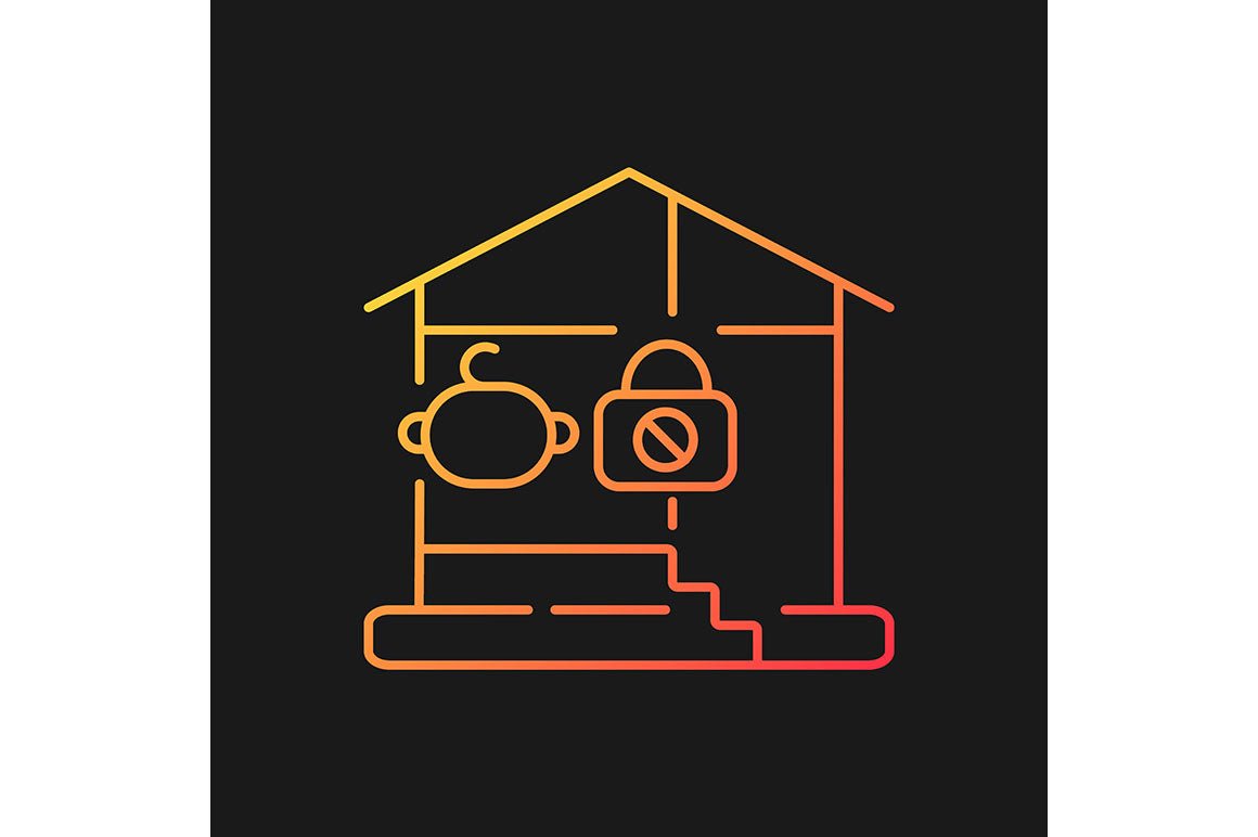 Child safety gradient icons set