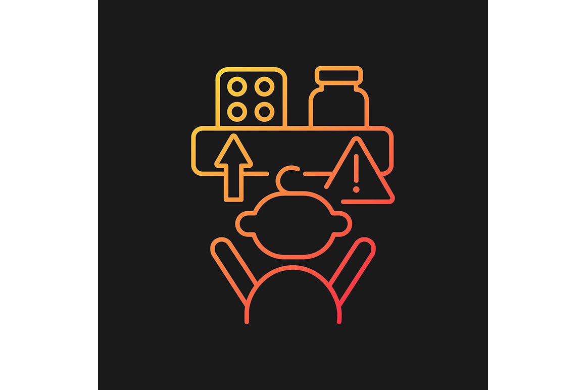 Child safety gradient icons set