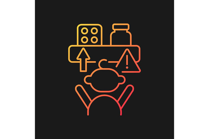 Child safety gradient icons set