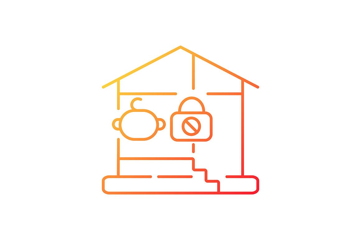 Child safety gradient icons set