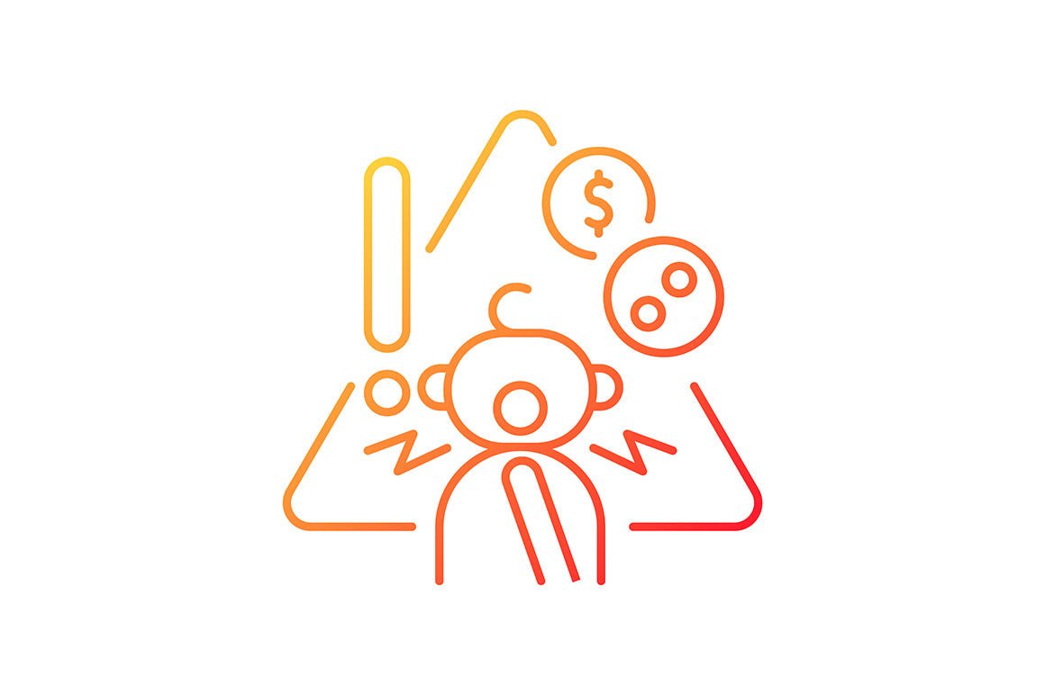 Child safety gradient icons set