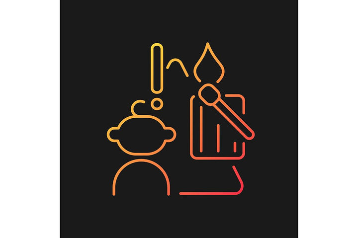 Child safety gradient icons set