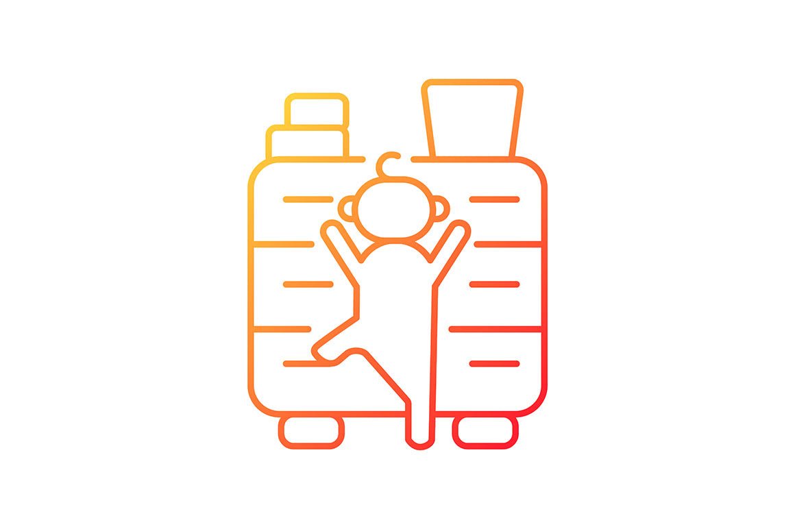 Child safety gradient icons set