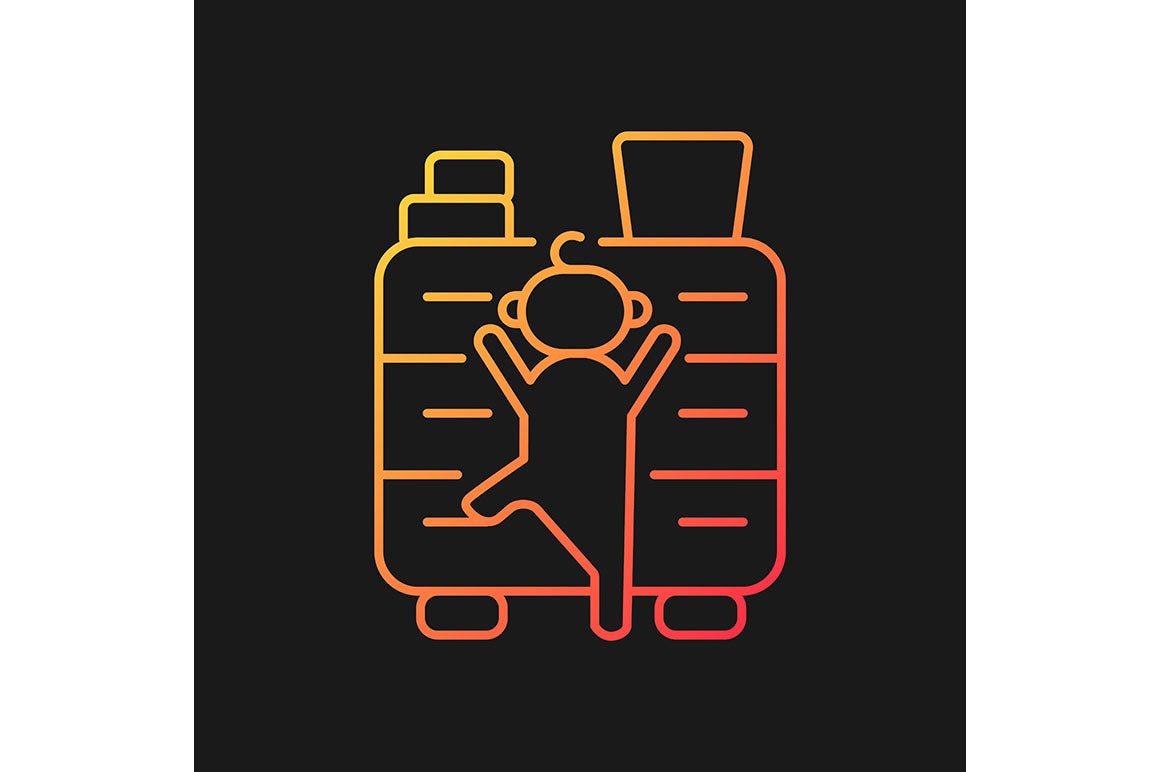 Child safety gradient icons set