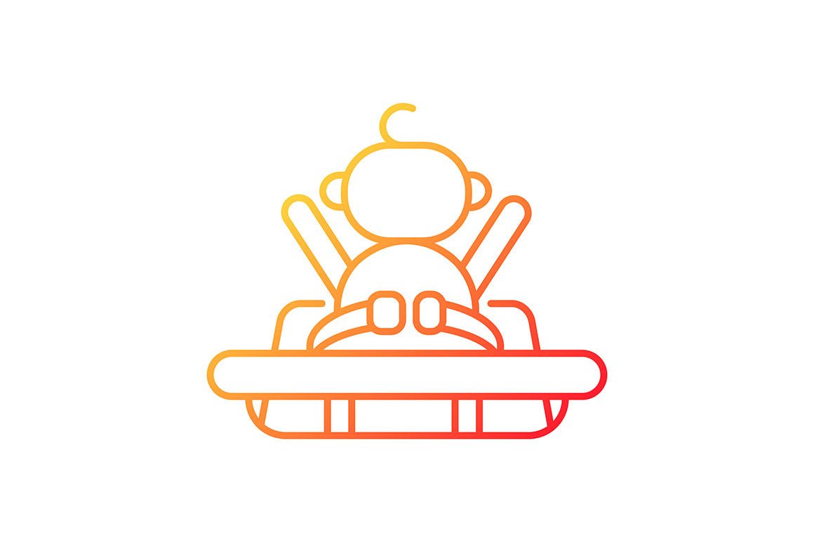 Child safety gradient icons set