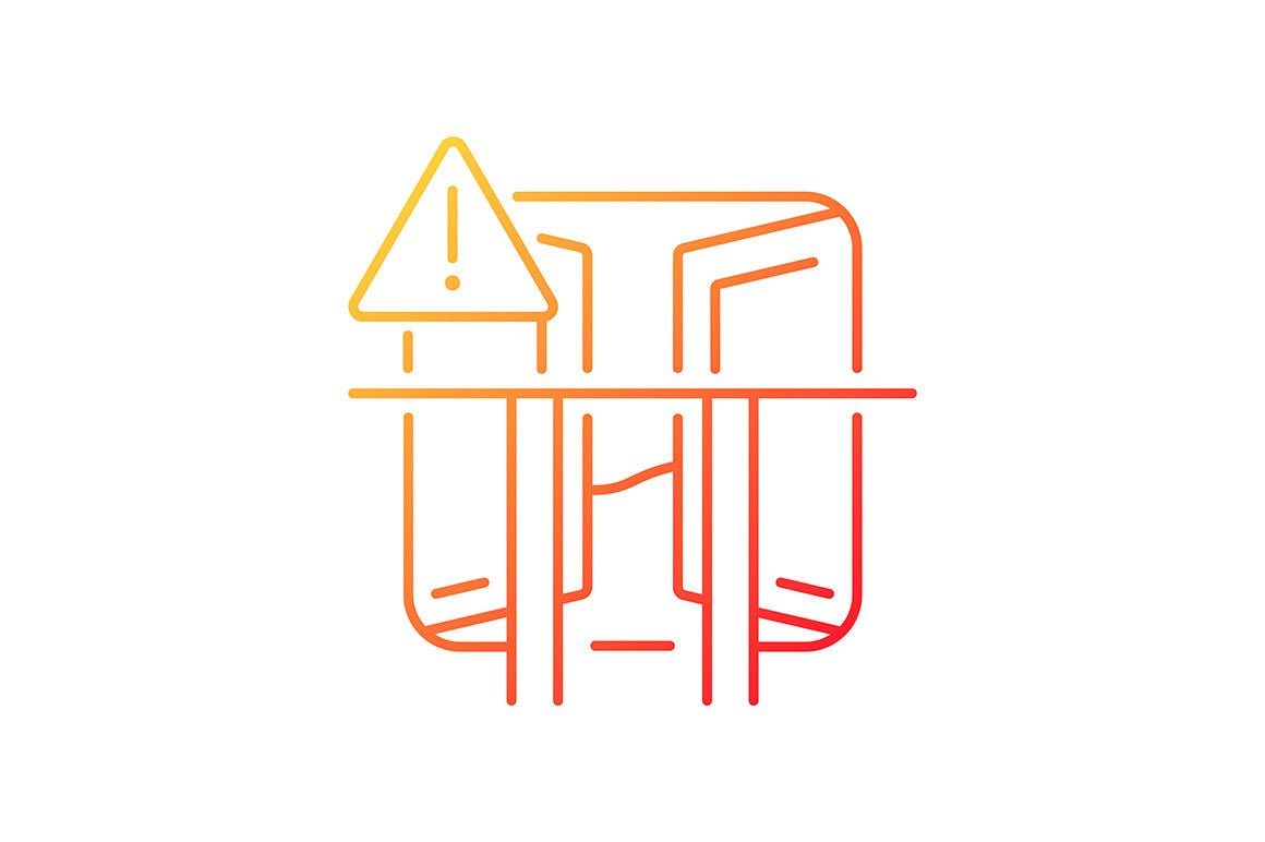 Child safety gradient icons set