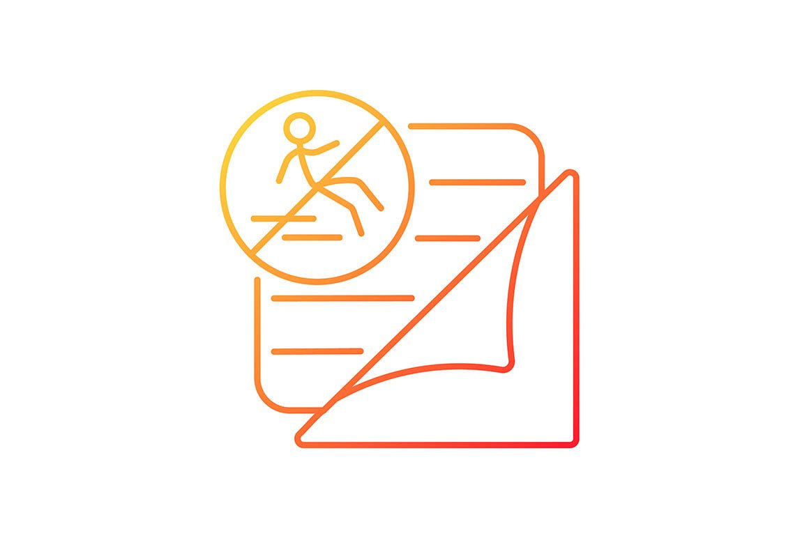 Child safety gradient icons set