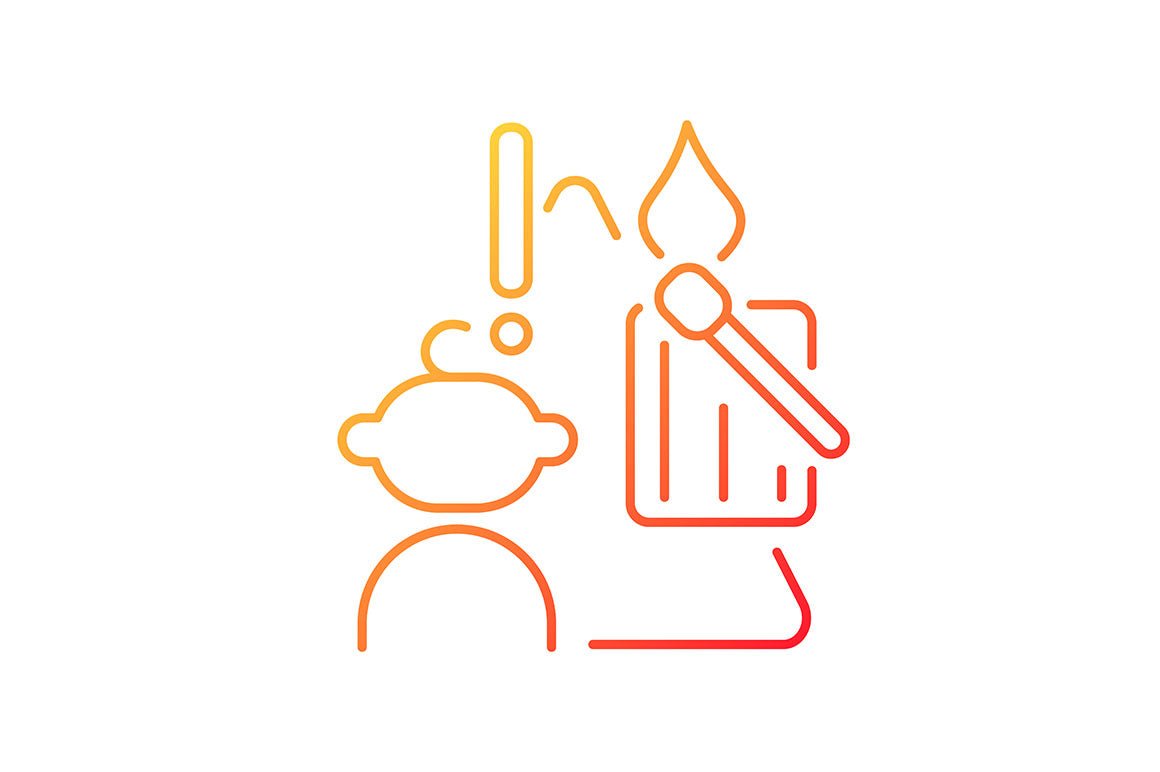 Child safety gradient icons set