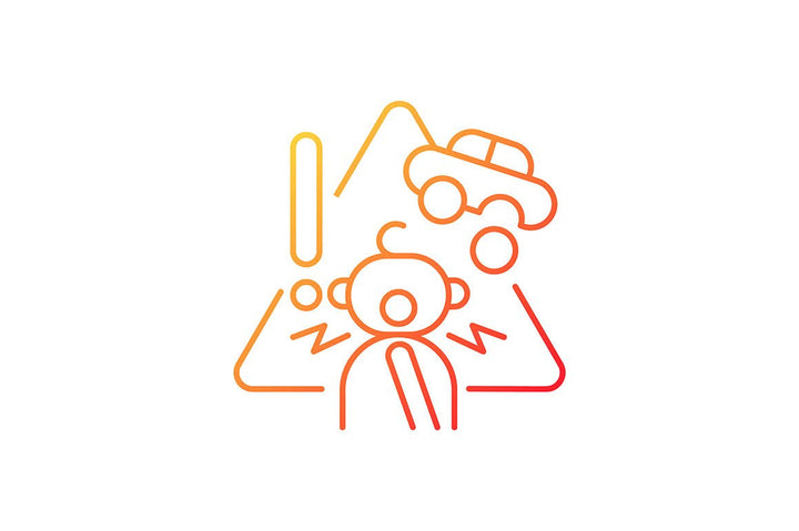 Child safety gradient icons set