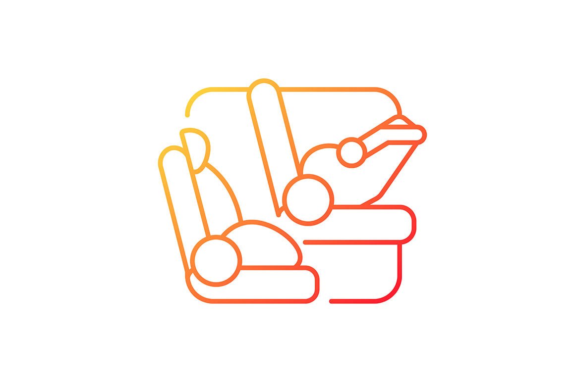 Child safety gradient icons set