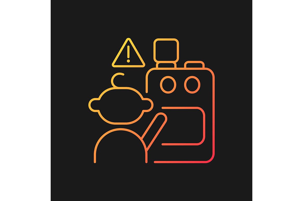 Child safety gradient icons set