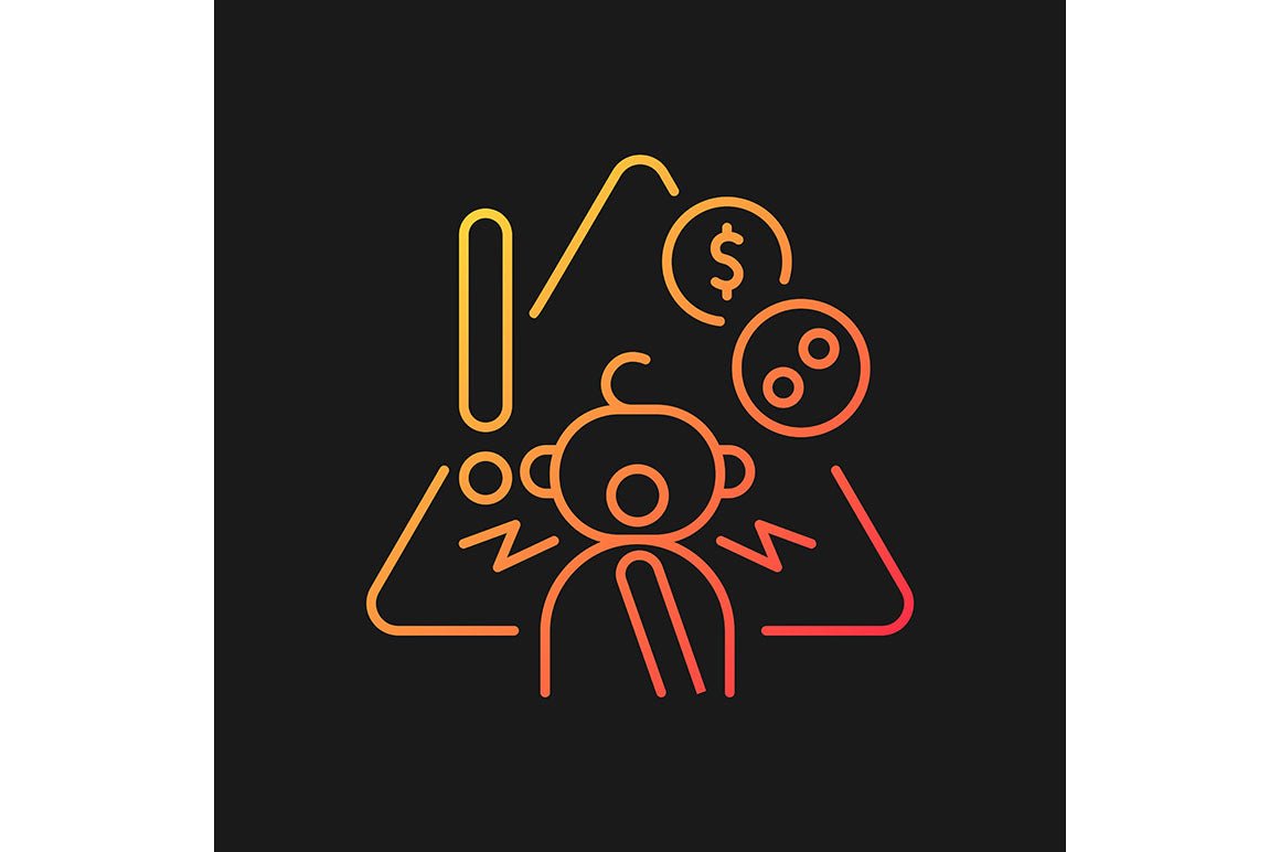 Child safety gradient icons set