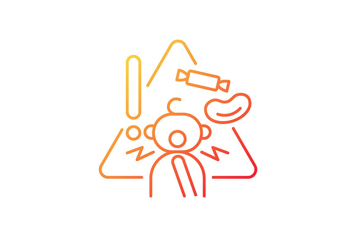 Child safety gradient icons set