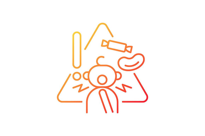 Child safety gradient icons set