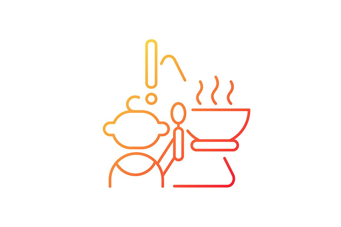 Child safety gradient icons set