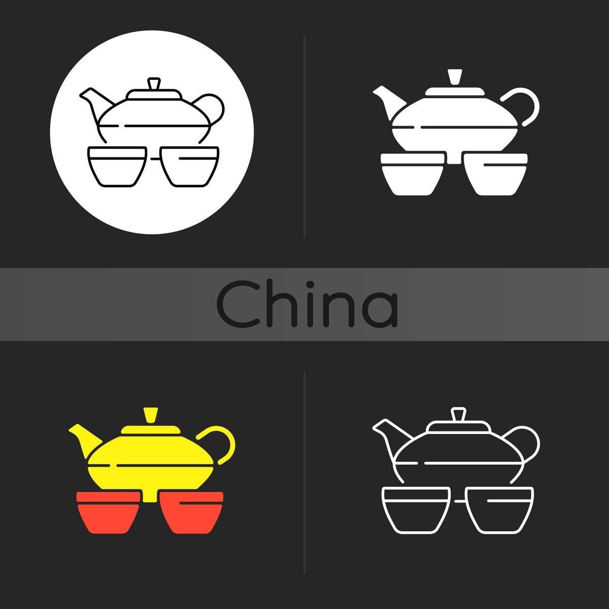 Chinese & Japanese dark theme icons bundle